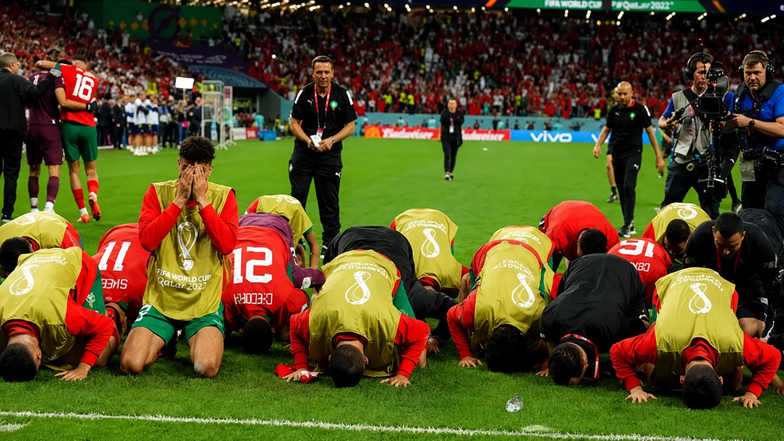 Fas oyuncuları, FIFA 2026 son 16 turunda Kanada karşısında 3-0 galibiyetiyle çeyrek finale yükseldi.