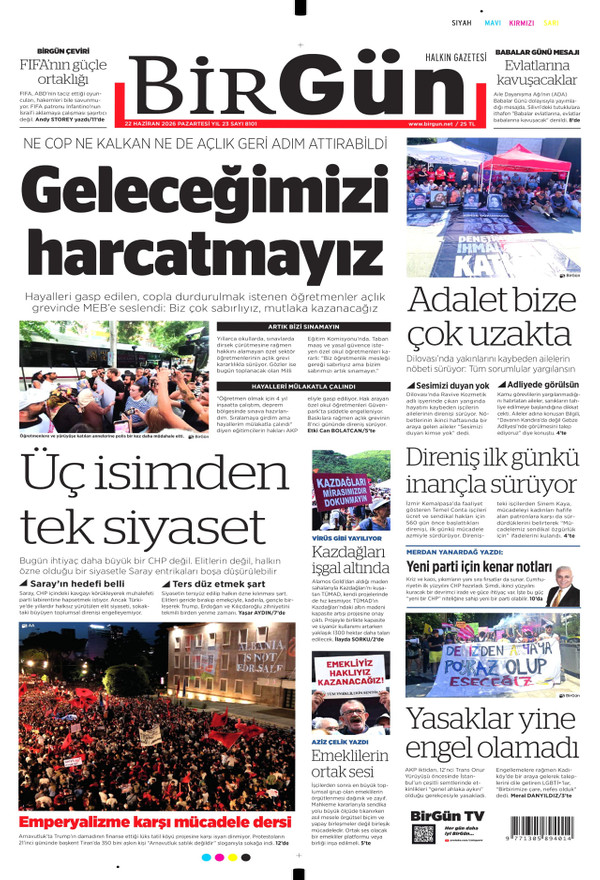 BirGün gazetesi ön sayfası