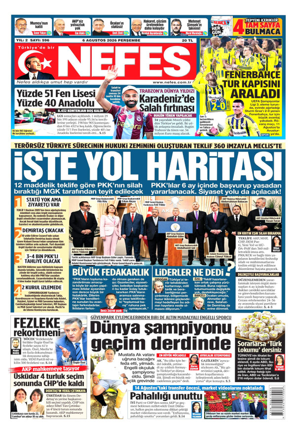Nefes gazetesi ön sayfası