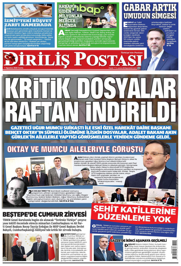 Diriliş Postası gazetesi ön sayfası