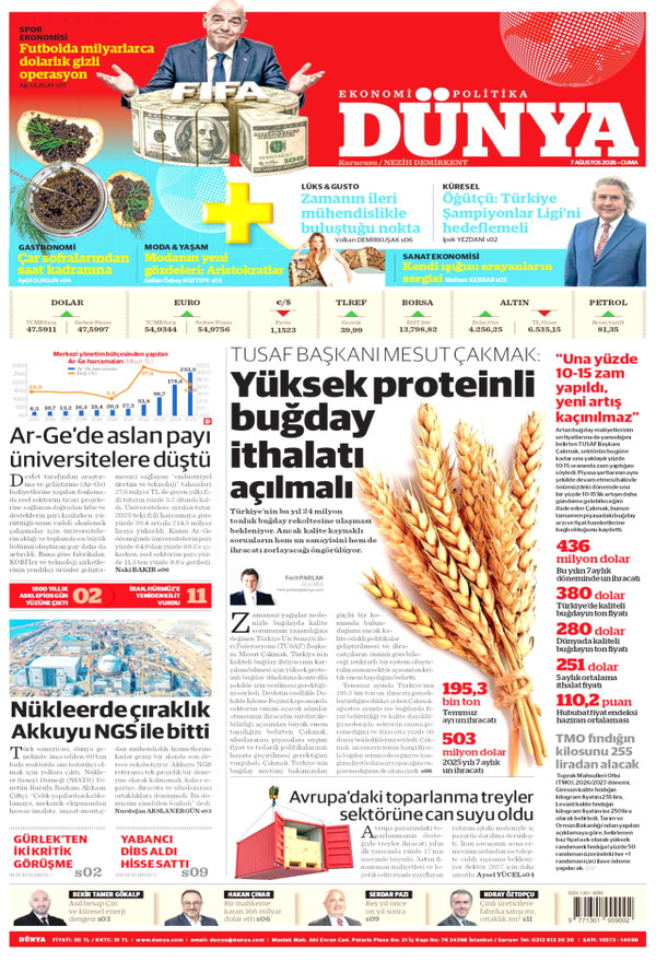 Dünya gazetesi ön sayfası