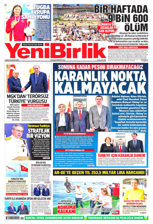 YeniBirlik gazetesi ön sayfası